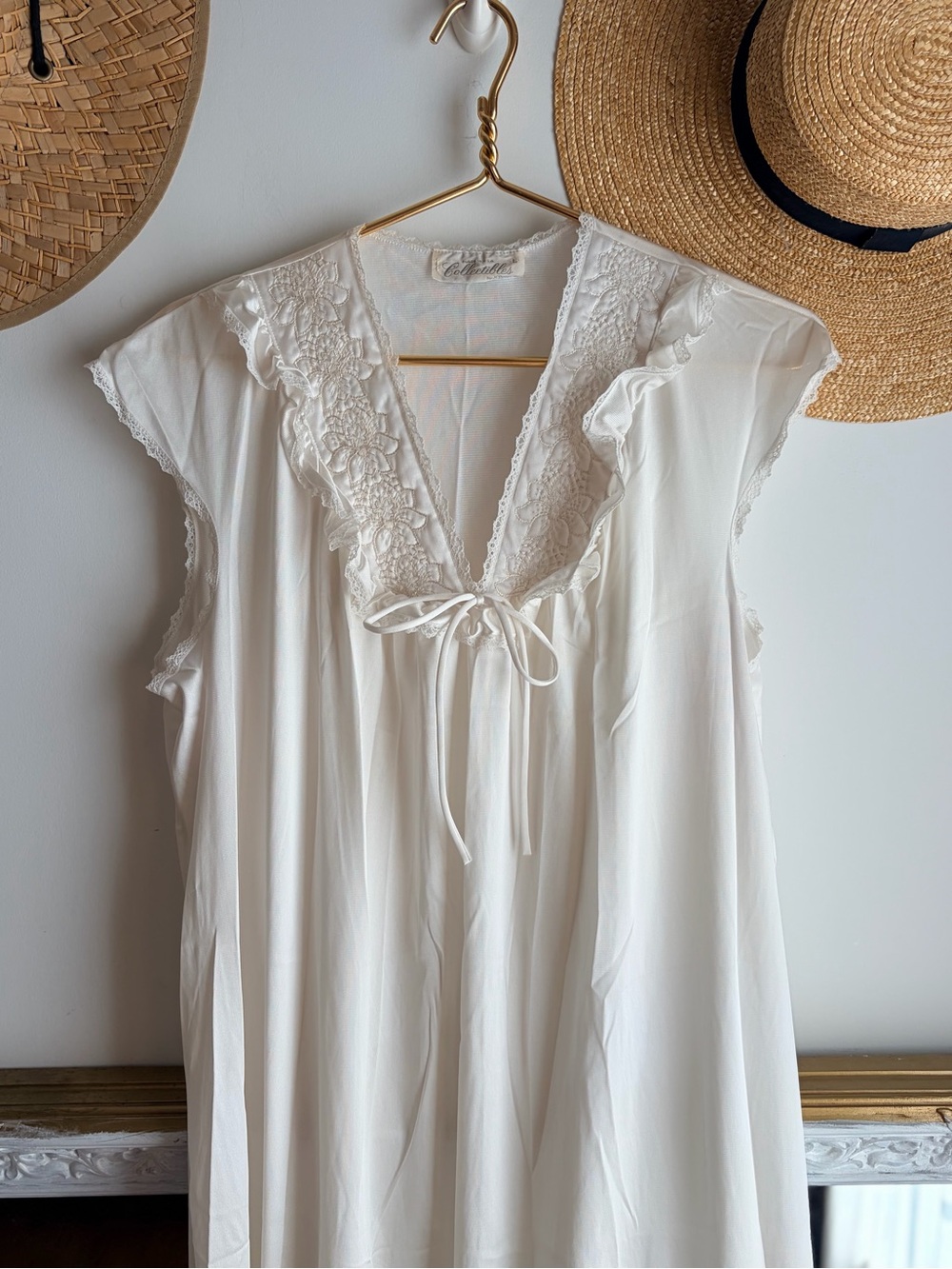 Vintage 90s JCPenney Long Nightgown L Made USA Romantic Slip Dress